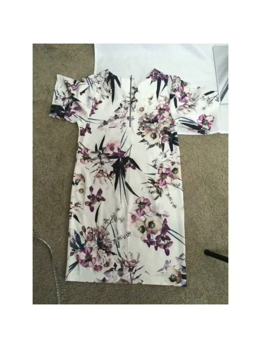 M&S British Ivory Lilac Purple Dress US4 - Picture 10 of 10